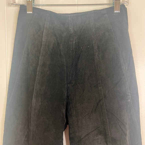 Vintage Wilson Leather Suede Black Side Zip Pants with Stirups SZ 4 - Picture 8 of 8